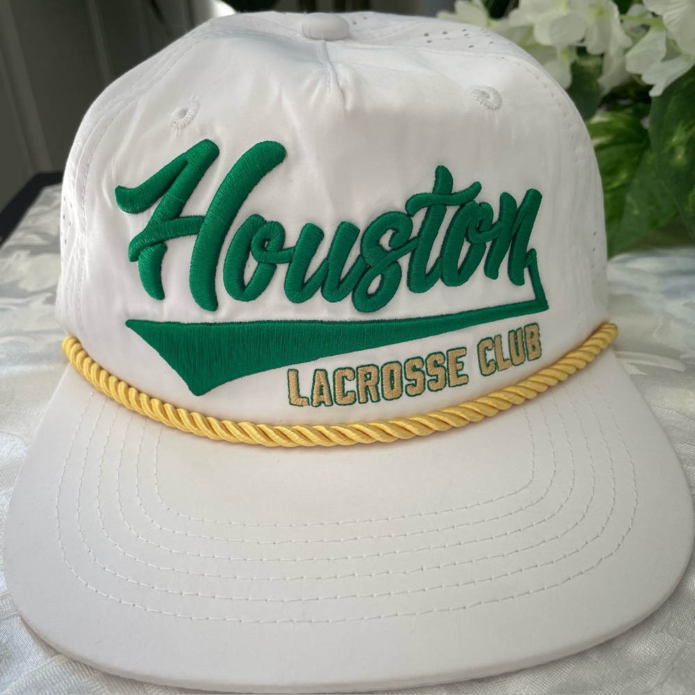 Stick Star Houston Lacrosse Snapback White Perforated Gold Rope NWOT Unise